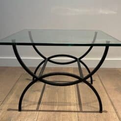 French Mid-Century Black Iron and Glass Side Tables - Image 11