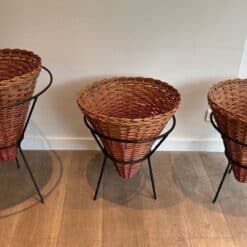 French Mid-Century Rattan Planters - View Eleven - Styylish
