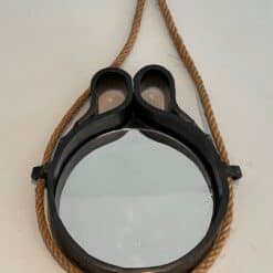 French Black Ceramic Hanging Mirror - Alt View - Styylish