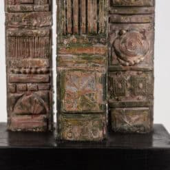 Lawrence Signed Double-Sided Carved Wood Sculpture - Base Detail Two - Styylish