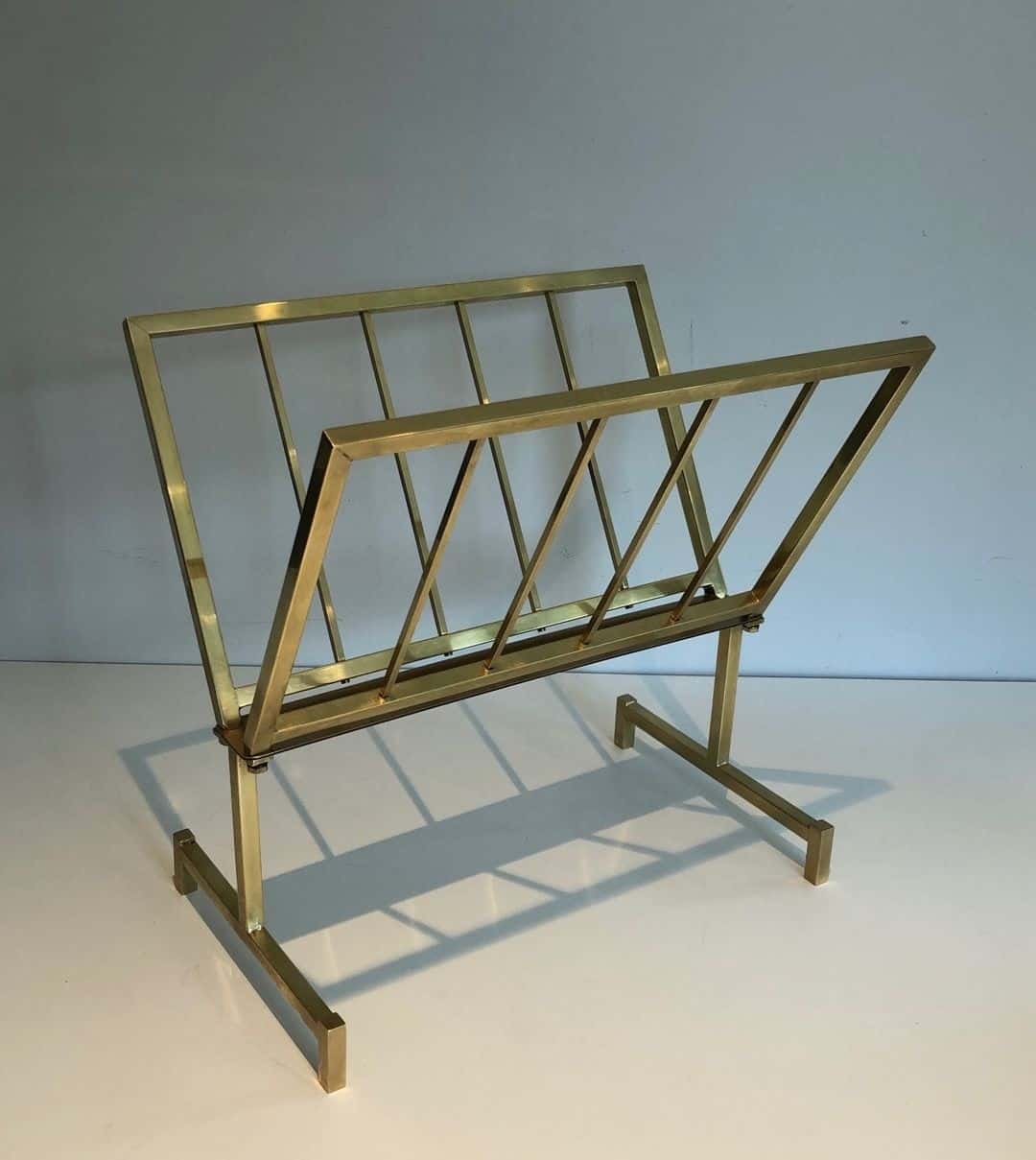 French 1970s Brass Magazine Rack - Image 12