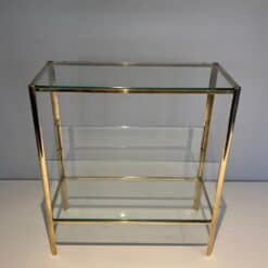 Jacques Théophile Lepelletier Bronze and Glass Magazine Rack - Wide View Two - Styylish