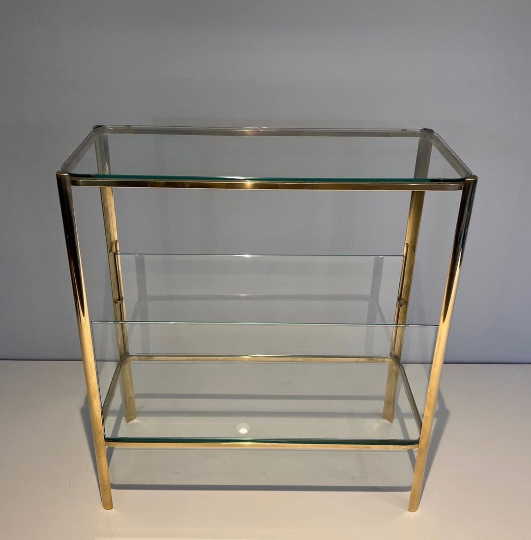 Jacques Théophile Lepelletier Bronze and Glass Magazine Rack - Wide View Two - Styylish
