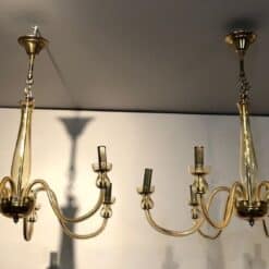 Pair of 1970s Murano Champagne Glass Chandeliers - Image 12