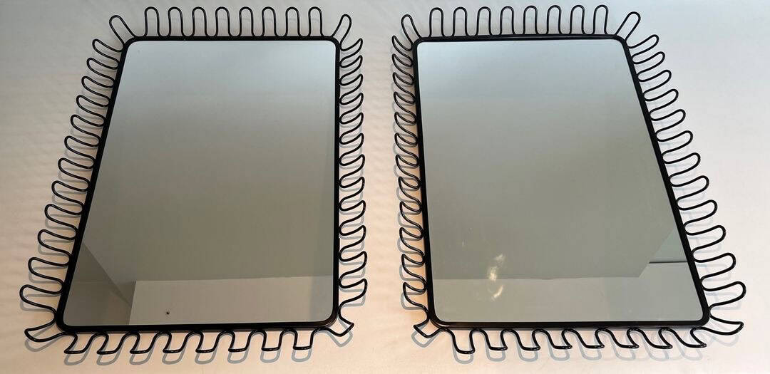 French Jean Royère Style Coiled Wire Mirrors - Image 12