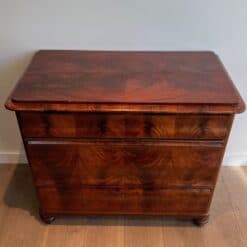 French Empire Commode in Flamed Mahogany - Frontal Top View - Styylish