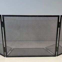 Blackened Steel Three-Panel Fireplace Screen - Alt View Two - Styylish
