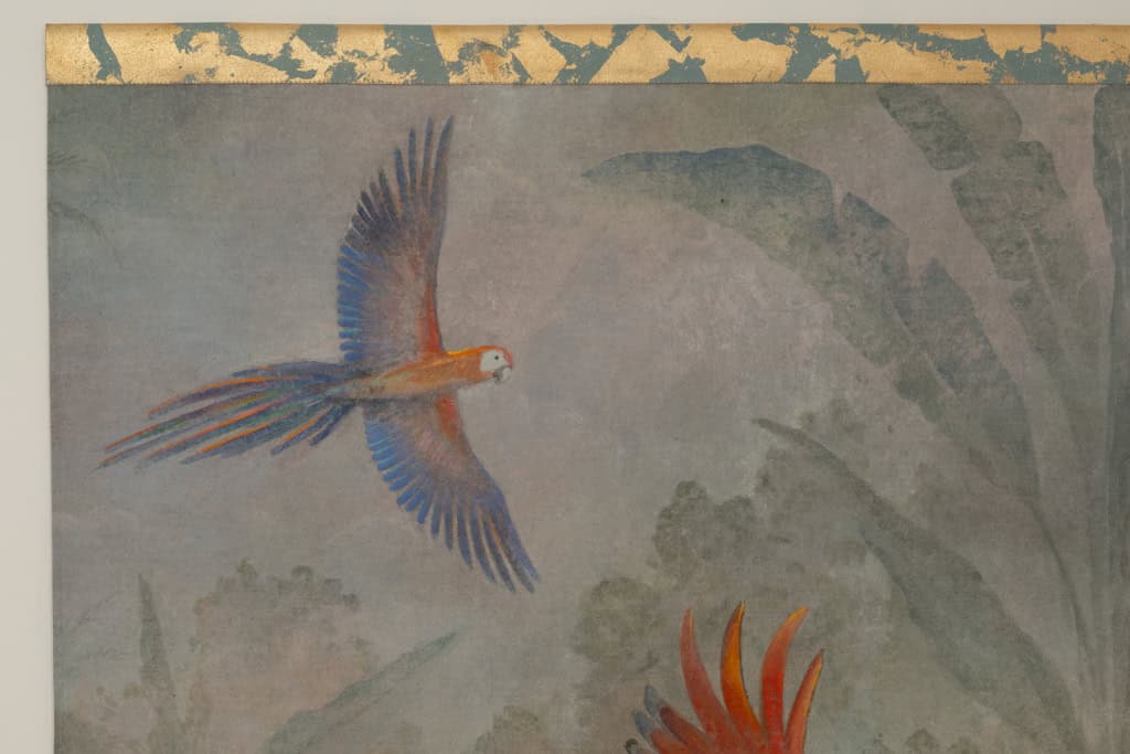 Contemporary French Hand-Painted Parrot Canvas - Detail One - Styylish