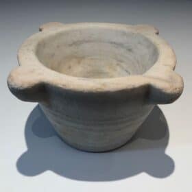 18th-Century French White Marble Mortar with Turned Ridges