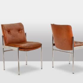 Set of 6 Italian Faux Leather Chairs