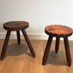 French Brutalist Pine Stools - Image 3