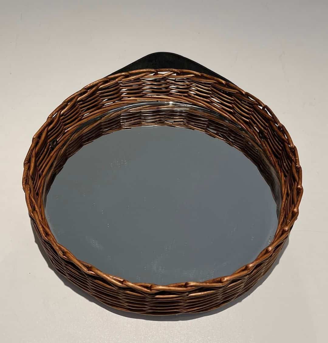 Mid-Century French Rattan Mirror - View Two - Styylish