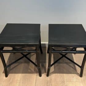 Pair of Faux Bamboo Side Tables by Gasparucci Italo, Italy, circa 1970