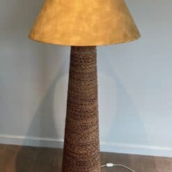 Audoux-Minet Style Rope Floor Lamp - Angled View - Styylish