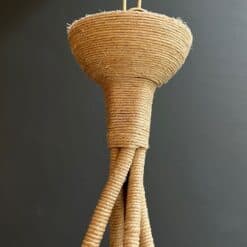French 1970s Natural Rope Chandelier - Fixture Detail - Styylish