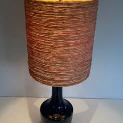 Mid-Century Blue Blown Glass Table Lamp - Angled View - Styylish