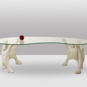 Brutalist Coffee Table with Sculptural Base, 1970