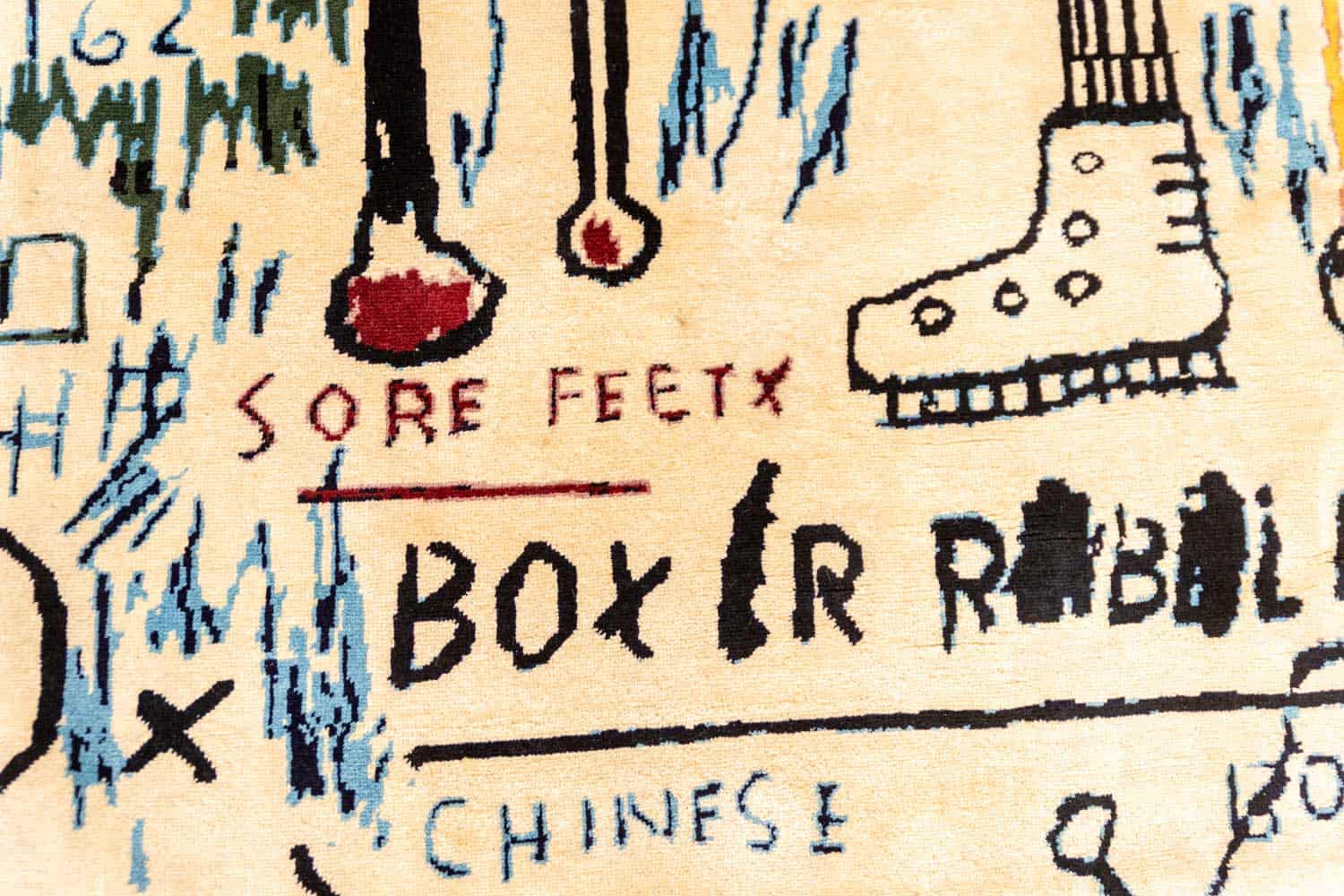 Jean-Michel Basquiat Inspired Wool Tapestry - Detail Two - Styylish