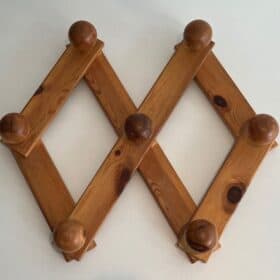 Charlotte Perriand Style Pine Accordion Coat Hanger