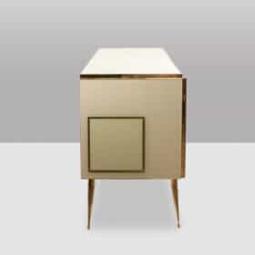 Italian Opal Glass and Gilded Bronze Sideboard