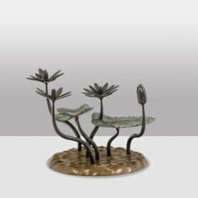 Water Lily Coffee Table in Bronze with two Patinas. 1970s.