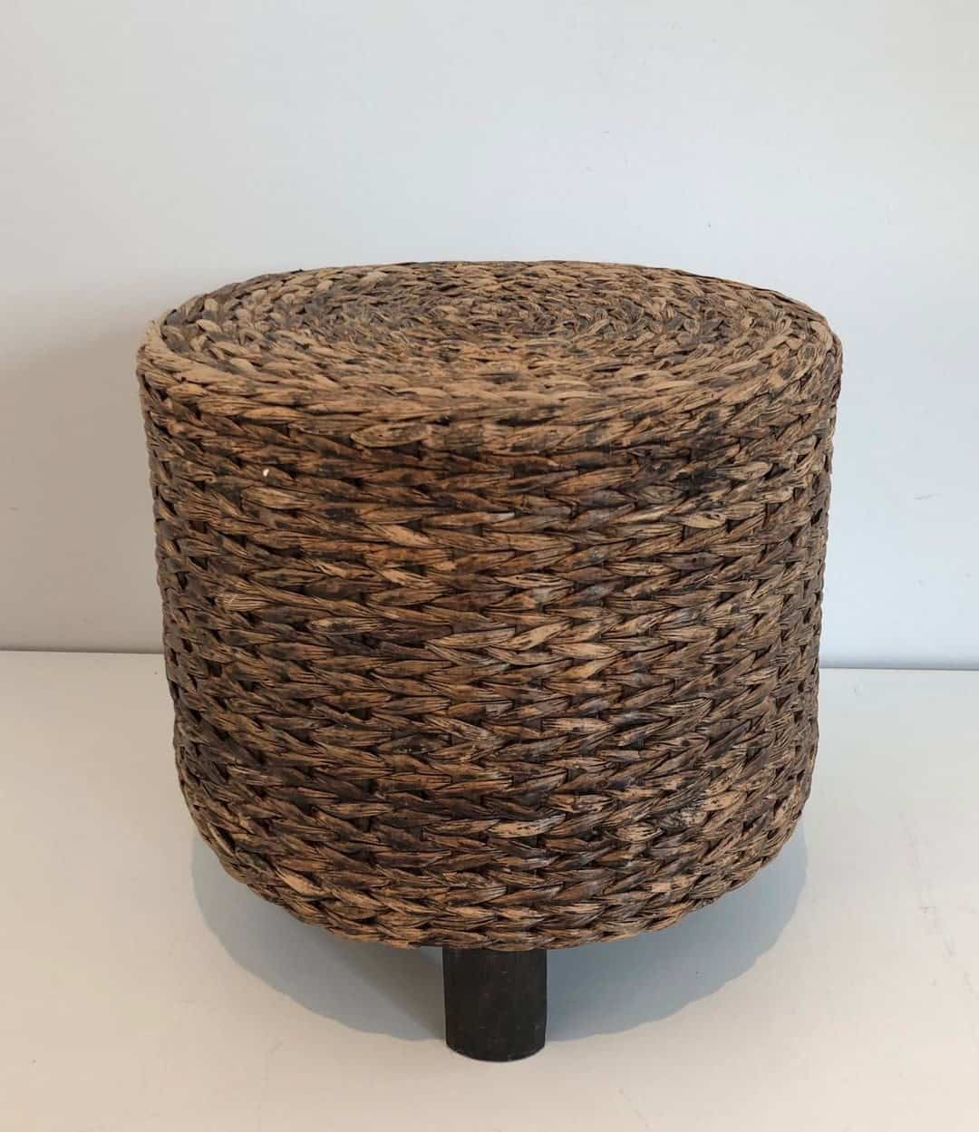 Audoux-Minet Style Rope Stool - Side View - Styylish