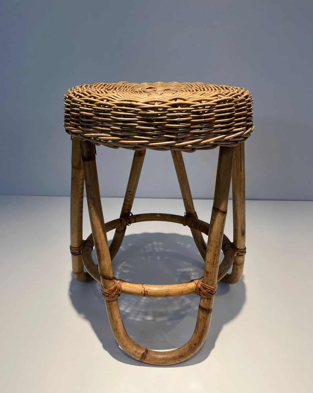 Franco Albini Style Rattan Stool - Image 3
