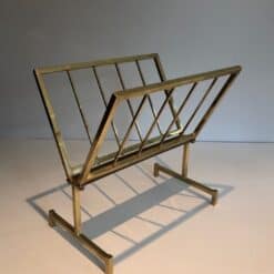 French 1970s Brass Magazine Rack - Image 3