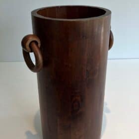 Post-Liberation French Brutalist Wooden Umbrella Stand