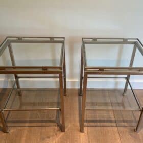 Pair of Guy Lefèvre Side Tables for Maison Jansen, France, 1970s