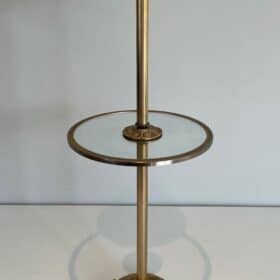 Maison Baguès Gilt Brass and Glass Standing Ashtray