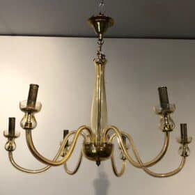Pair of 1970s Murano Champagne Glass Chandeliers