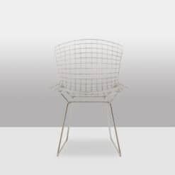 Harry Bertoia for Knoll Chrome-Plated Steel Chairs - Front View - Styylish