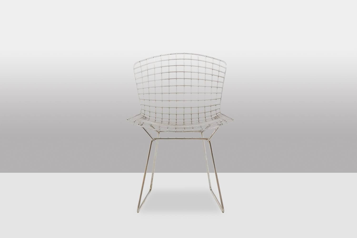 Harry Bertoia for Knoll Chrome-Plated Steel Chairs - Front View - Styylish