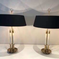 Pair of French Adjustable Table Lamps, Brass White Lacquer, Circa 1940 - Image 3