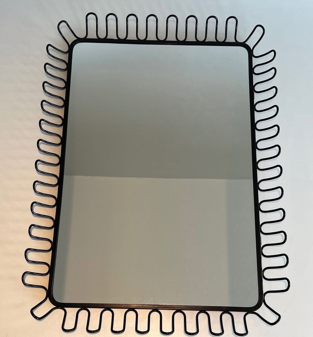 French Jean Royère Style Coiled Wire Mirrors - Image 3