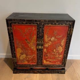 Lacquered Chinoiserie Cabinet, French Art Déco, circa 1940