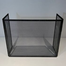 Blackened Steel Three-Panel Fireplace Screen