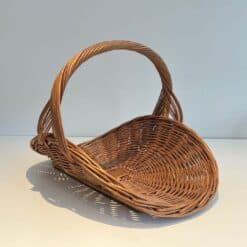 French Rattan Wicker Log Basket - Angled View Without Logs - Styylish