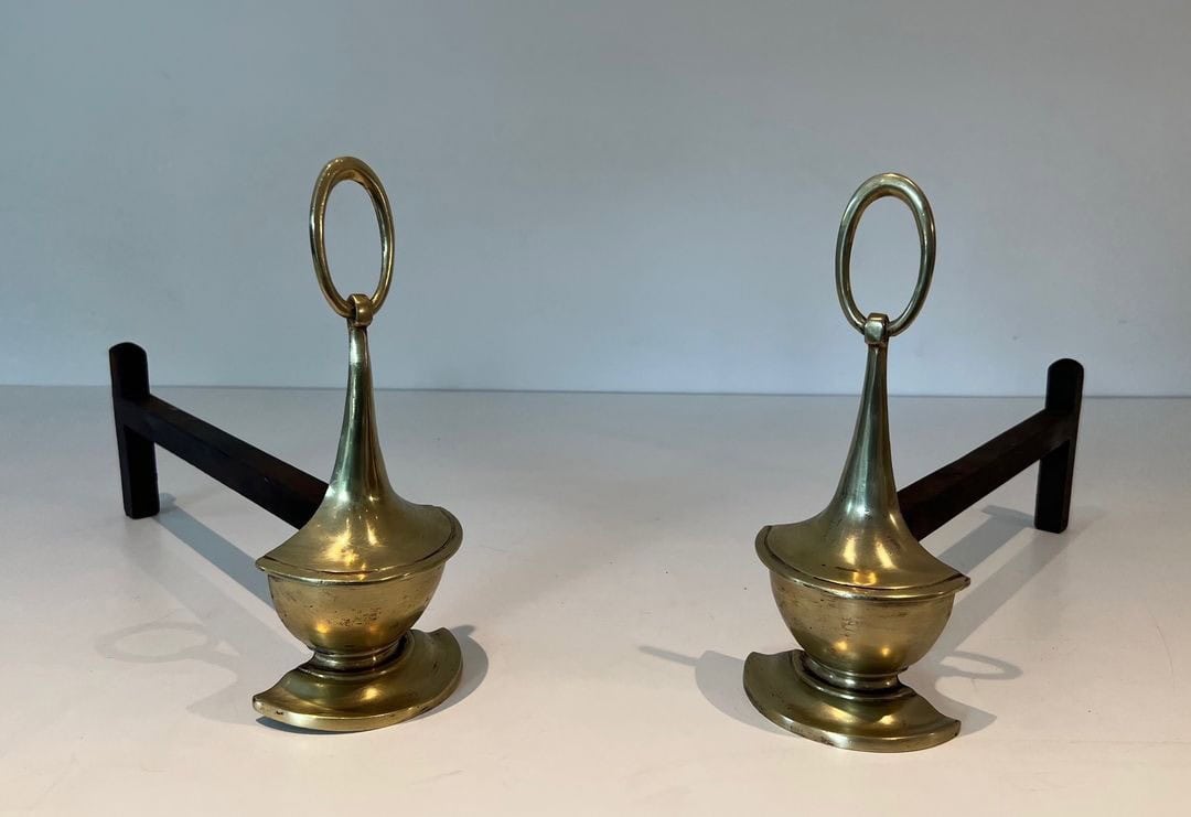 Neoclassical Bronze Andirons - Image 3