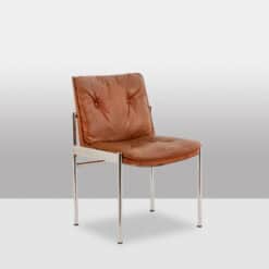 Set of 6 Italian Faux Leather Chairs - Angled View - Styylish