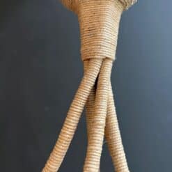 French 1970s Natural Rope Chandelier - Center Detail - Styylish