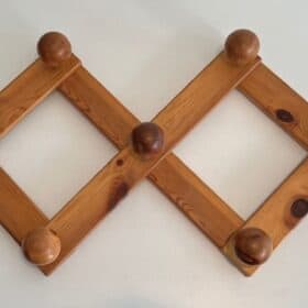 Charlotte Perriand Style Pine Accordion Coat Hanger