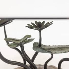 Water Lily Coffee Table in Bronze with two Patinas. 1970s.