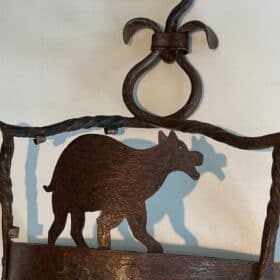 Pair of French 1950s Wrought Iron Animal Wall Lights