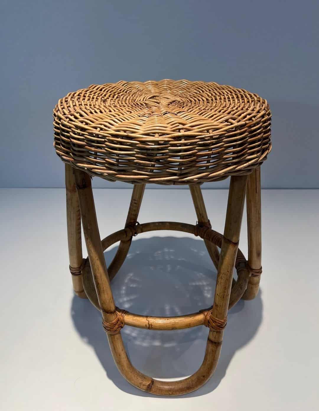 Franco Albini Style Rattan Stool - Image 4