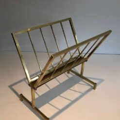 French 1970s Brass Magazine Rack - Image 4