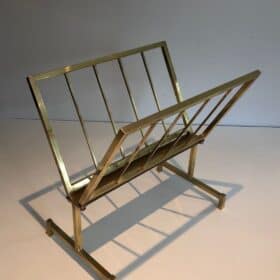 French 1970s Brass Magazine Rack