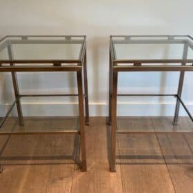 Pair of Guy Lefèvre Side Tables for Maison Jansen, France, 1970s