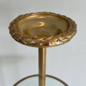 Maison Baguès Gilt Brass and Glass Standing Ashtray